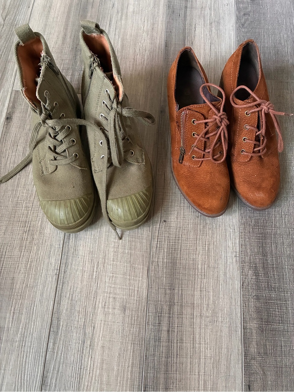 Women’s boots/booties Olive Green or Cognac